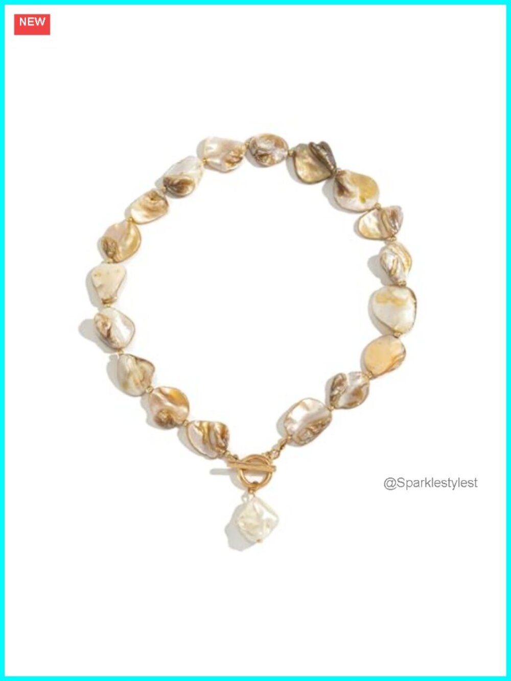 Chunky Shell Necklace for Women Irregular Seashell Beaded Necklaces